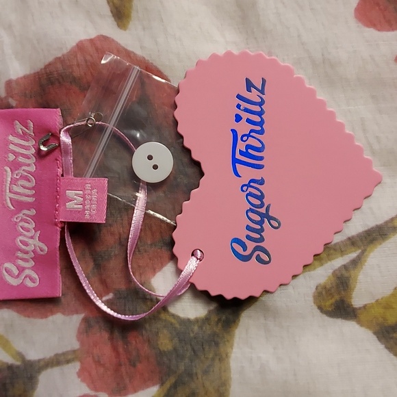 Dolls Kill Sugar Thrillz NWT White Red Rose Sheer Chiffon Babydoll Mini Dress M - Picture 6 of 8